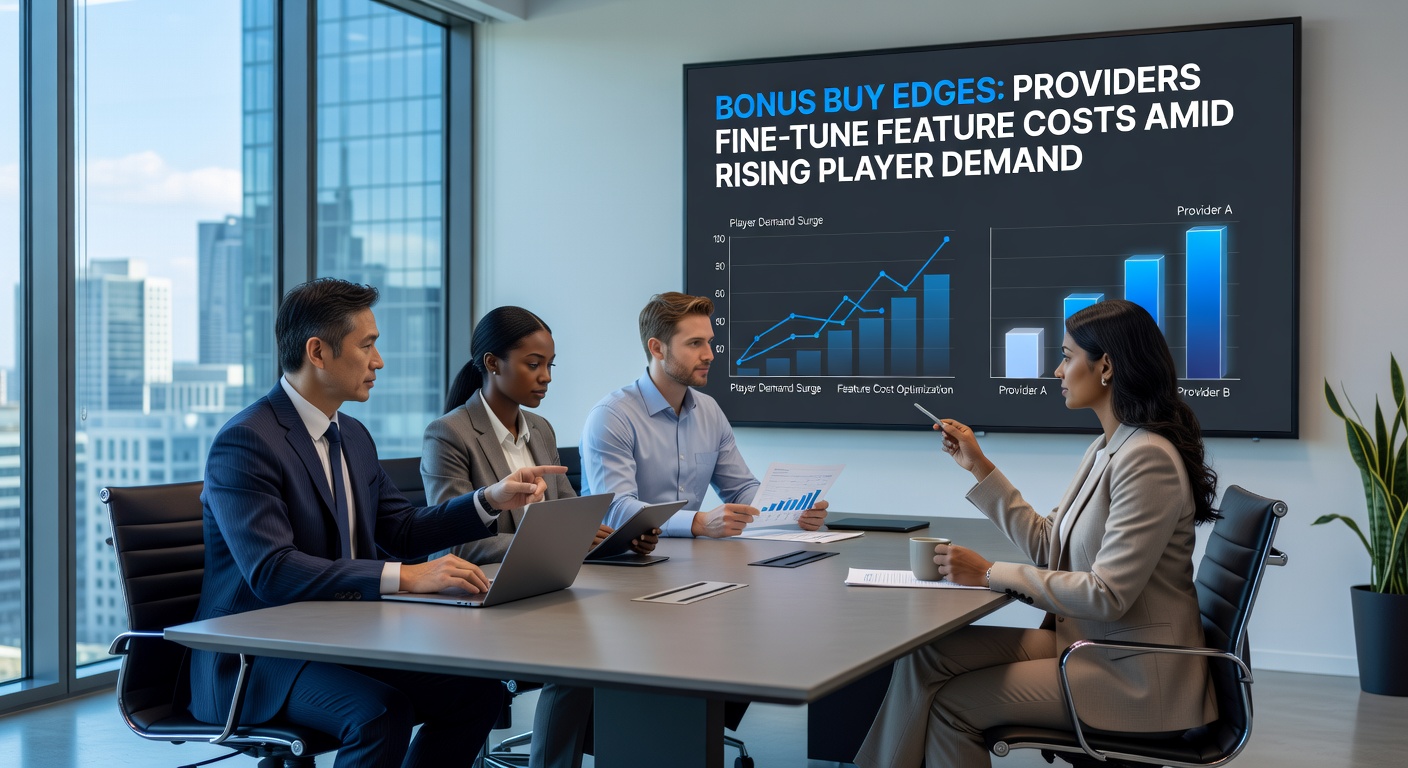 Chart depicting bonus buy cost trends across providers with rising demand lines and RTP stability
