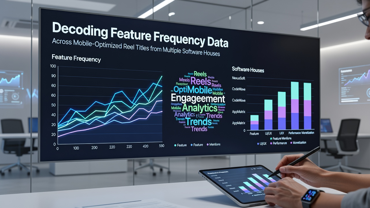 Mobile slot interface displaying feature frequency metrics across multiple reel titles on a smartphone screen