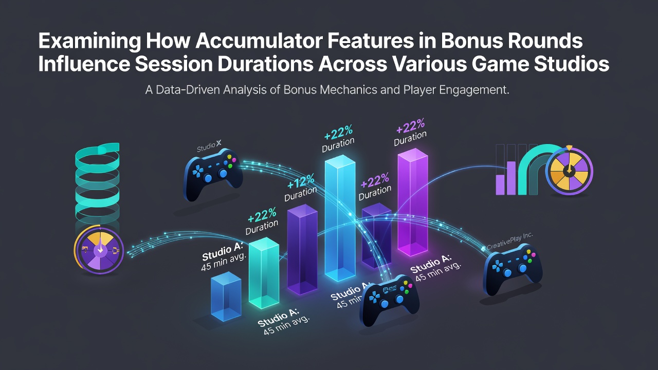 Diagram showing accumulator mechanics building multipliers during slot bonus rounds across different game studios