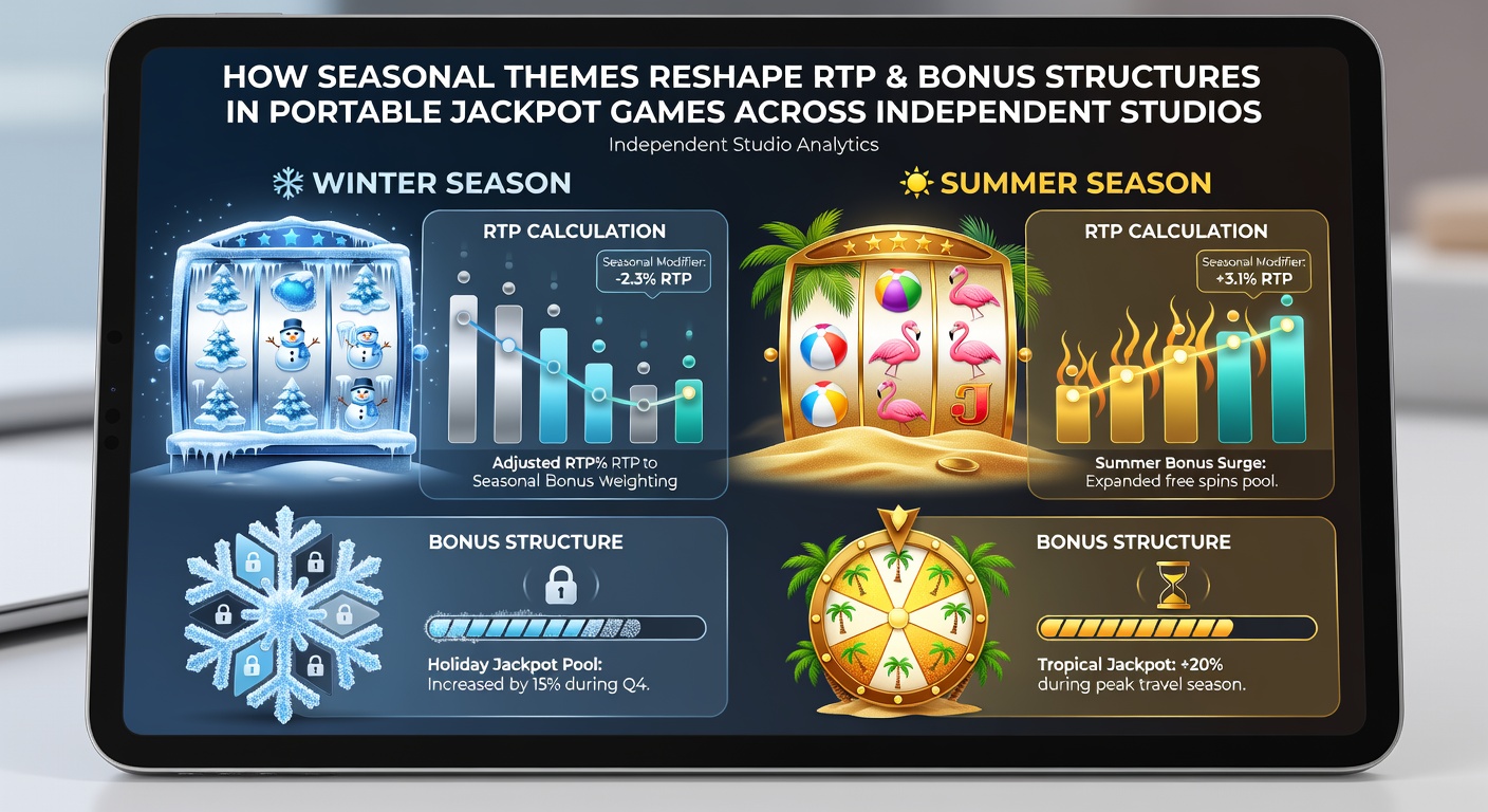 Mobile jackpot game interface showing seasonal theme elements overlaid on reel mechanics and bonus indicators