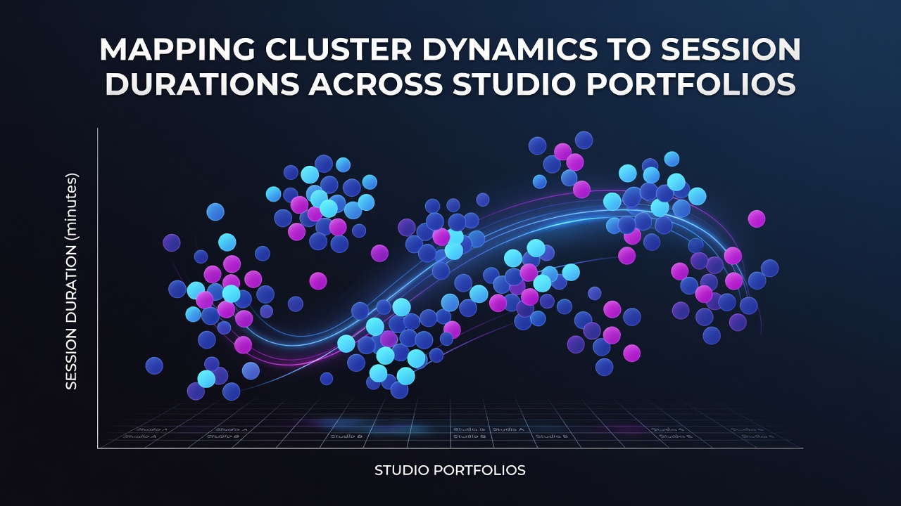Visualization of cluster pay formations and session duration metrics across gaming studios
