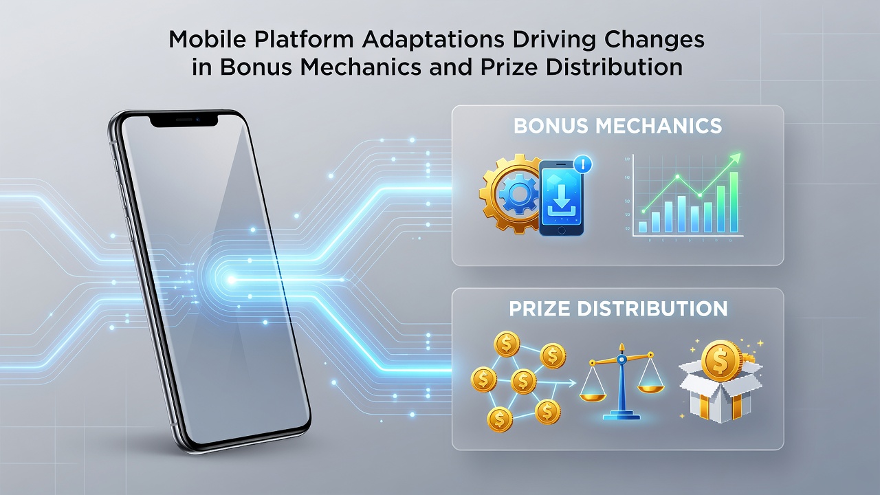 Prize distribution charts and mobile gaming statistics displayed on a tablet