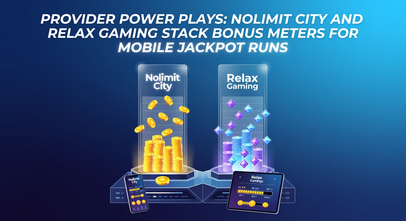 Vibrant slot reels from Nolimit City and Relax Gaming showcasing stacked bonus meters and jackpot explosions on a mobile screen