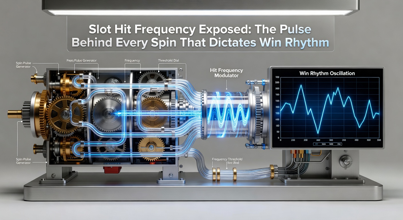 Graph charting slot hit frequency over spins, showing peaks of wins amid valleys of dry spells on a vibrant casino backdrop