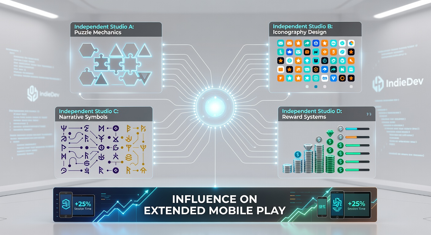 Mobile device displaying extended cluster payout sequences in an independent studio slot