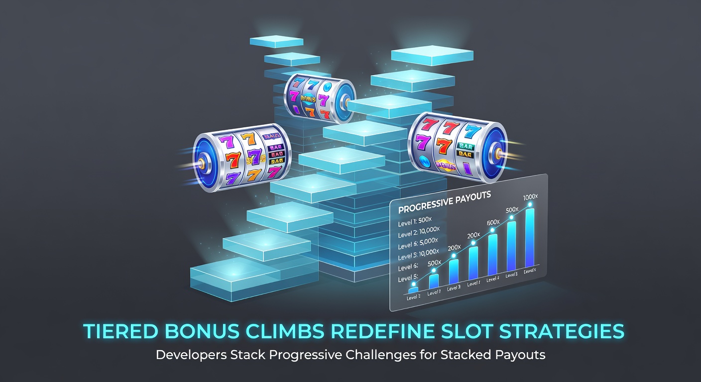 Vibrant slot screen displaying a tiered bonus climb ladder with glowing multipliers and jackpot tiers stacking upward