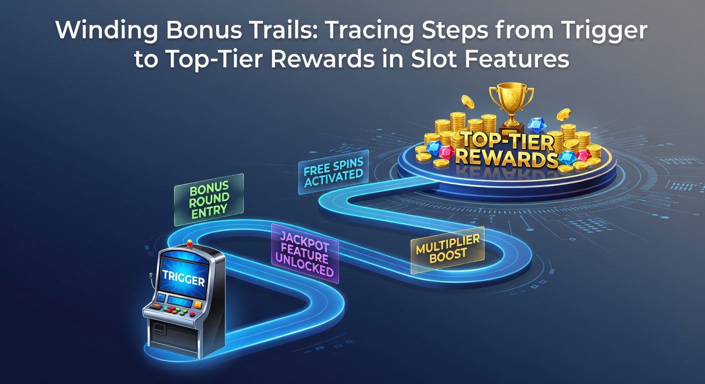 Close-up of a slot bonus trail interface with a golden path curving upward, icons like multipliers and jackpots positioned at higher levels, player marker advancing